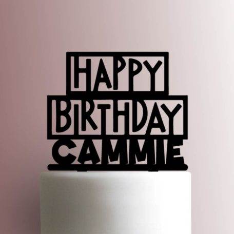 Custom Happy Birthday Name 225-A899 Cake Topper