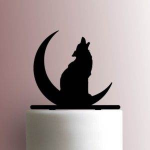 Wolf Howling on Moon 225-A839 Cake Topper