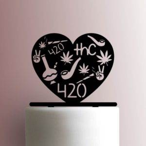 420 Heart 225-A905 Cake Topper