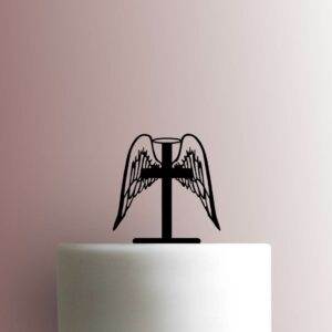 Cross with Wings 225-B162 Cake Topper