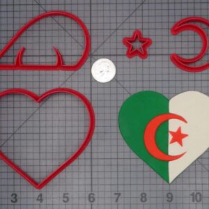 Algeria Flag Heart 266-H593 Cookie Cutter Set
