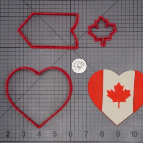 Canada Flag Heart 266-H655 Cookie Cutter Set