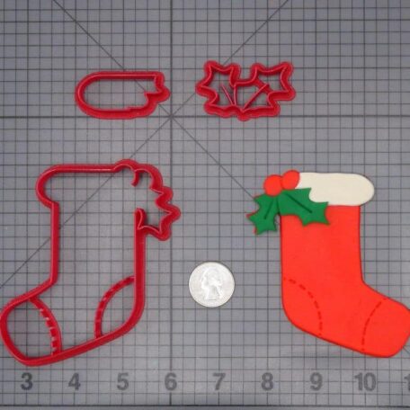 Christmas - Stocking with Holly 266-H733 Cookie Cutter Set