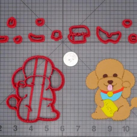 Poodle Dog with Japanese Coin 266-H238 Cookie Cutter Set