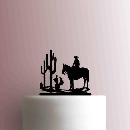 Cowboy in Desert 225-B285 Cake Topper