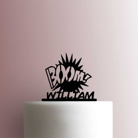 Custom BOOM Action Word Bubble Name 225-B347 Cake Topper