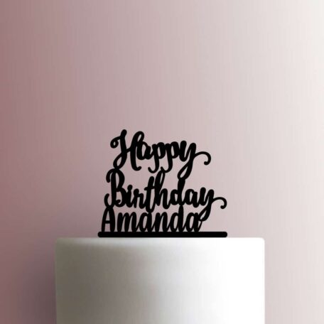 Custom Happy Birthday Name 225-B340 Cake Topper