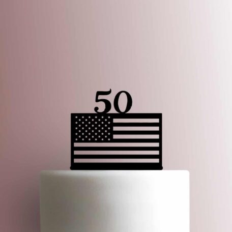Custom USA American Flag Age 225-B344 Cake Topper