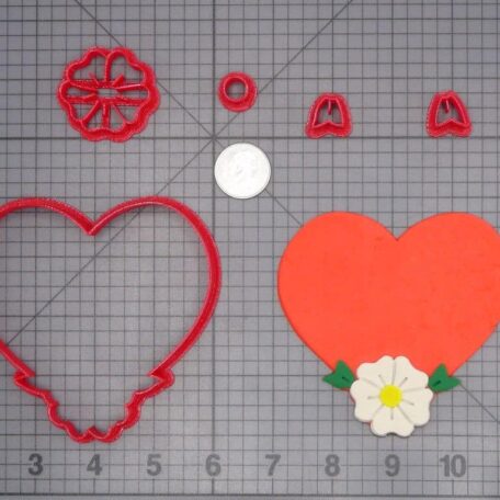 Heart with Flower 266-H904 Cookie Cutter Set