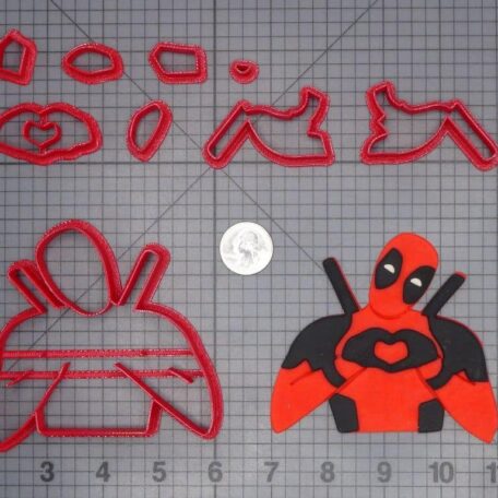 Valentines Day - Deadpool with Heart Hands 266-H169 Cookie Cutter Set