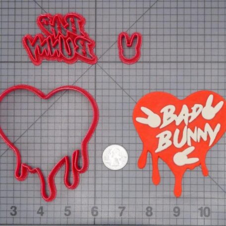 Bad Bunny Heart 266-H965 Cookie Cutter Set
