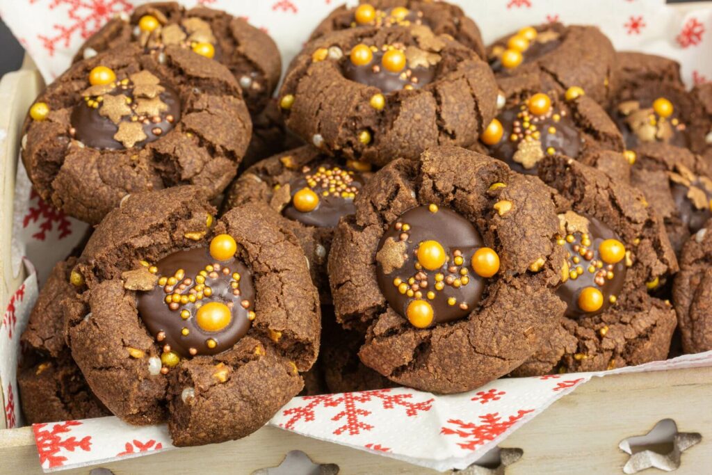 healthy chocolate thumbprint cookies
